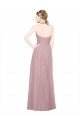 Shop Ruffled Halter V-Neck Long Tulle Bridesmaid Dress with Pleats Sydney