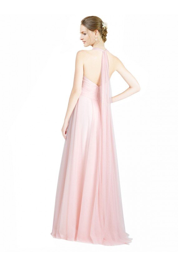 Shop Ruched Sweetheart Neckline A-Line Tulle Bridesmaid Dress with Tie Open Back Sydney