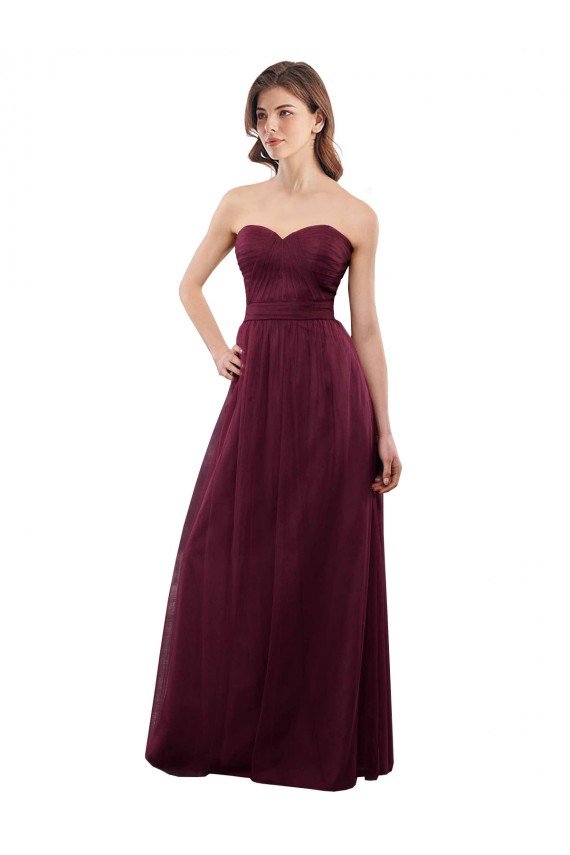 Shop Strapless Tulle A-line bridesmaid dress with pleated top Sydney