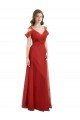 Shop Cold Shoulder Pleated Wrap Tulle Bridesmaid Dress with Low V-Back Sydney