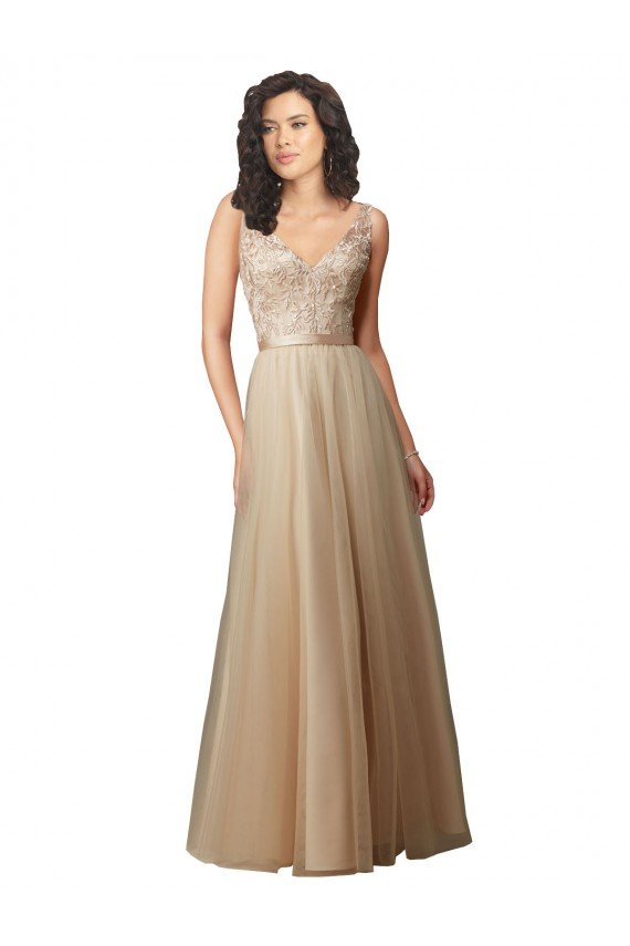 Shop Long Tulle Bridesmaid Dress with Embroidery and Beading Sydney