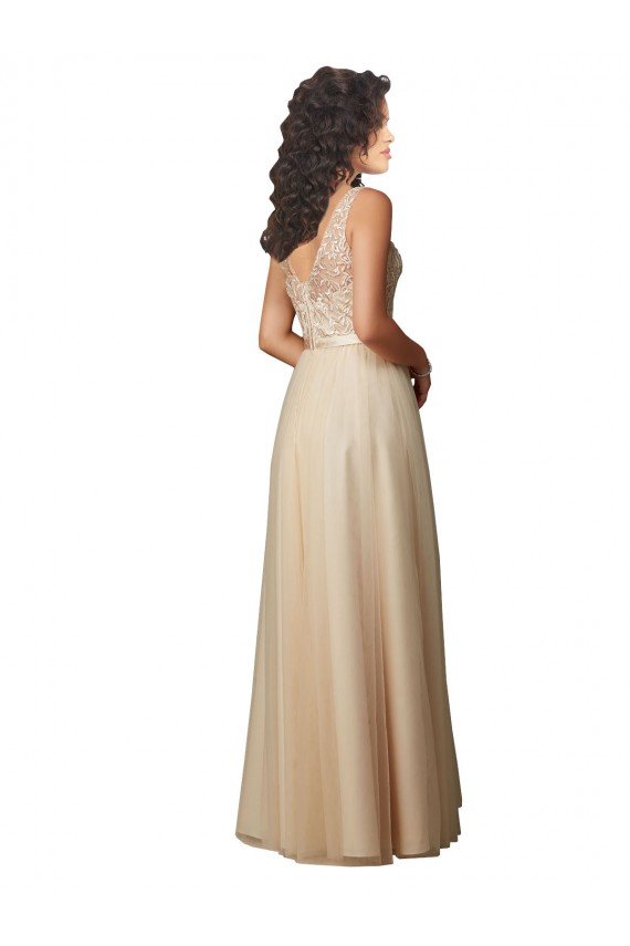 Shop Long Tulle Bridesmaid Dress with Embroidery and Beading Sydney