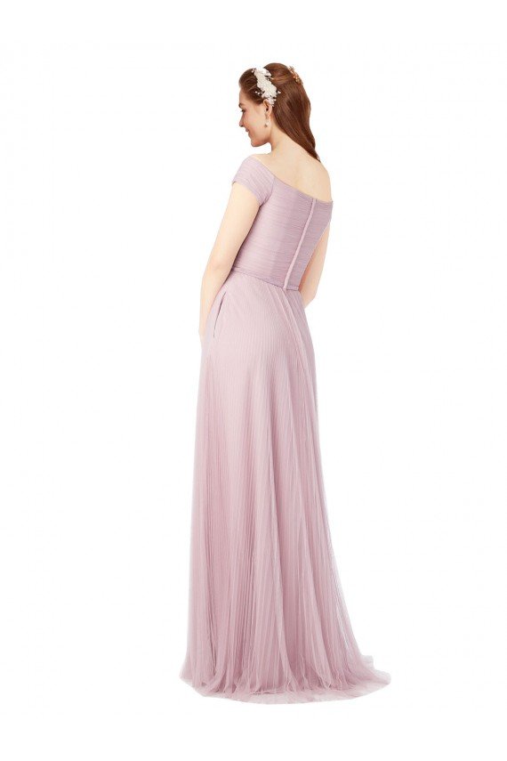 Off the Shoulder Long A-Line Tulle Bridesmaid Dress Sydney