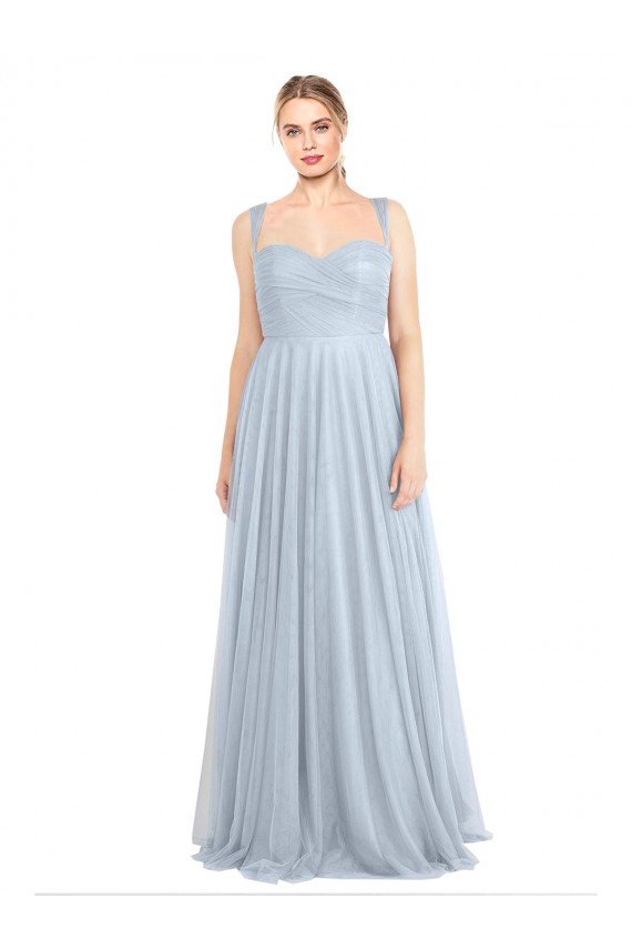 Shop Sweetheart Spaghetti Straps Long Tulle Bridesmaid Dress with Criss Cross Back Sydney