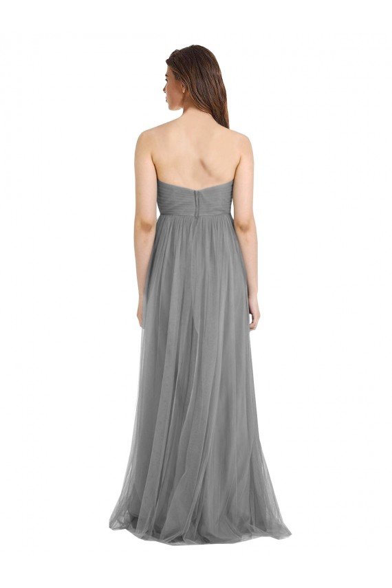 Shop Shirred Strapless Bodice Long Tulle Bridesmaid Dress with Sweetheart Neckline Sydney