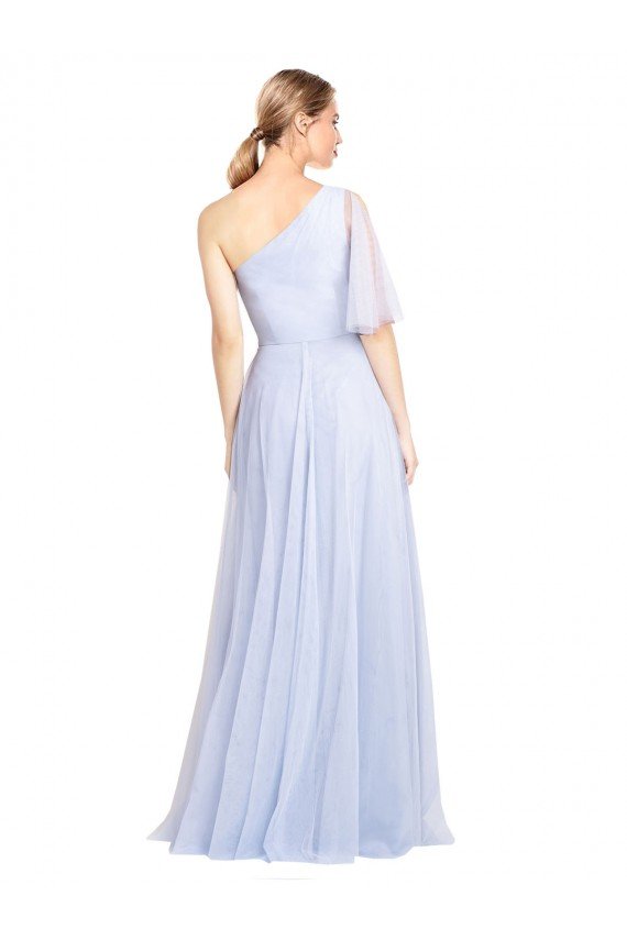 Flutter Sleeves One Shoulder Long Tulle Bridesmaid Dress Sydney