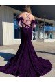 Shop Cold Shoulder Sleeveless Long Court Train Velvet Sequin Prom Dress Sydney