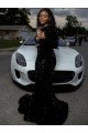 Shop One Shoulder Long Sleeves Long Sweep Train Velvet Sequin Prom Dress Sydney