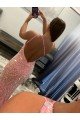 Shop Open Back One Shoulder Sleeveless Long Sweep Train Velvet Sequin Prom Dress Sydney