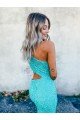 Shop Mermaid One Shoulder Sleeveless Long Sweep Train Velvet Sequin Prom Dress Sydney