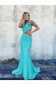 Shop Mermaid One Shoulder Sleeveless Long Sweep Train Velvet Sequin Prom Dress Sydney