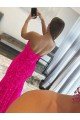 Strapless Sleeveless Long Sweep Train Velvet Sequin Prom Dress with Side Slit Sydney