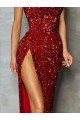 Shop Strapless Sleeveless Long Floor Length Velvet Sequin Prom Dress High Side Slit Sydney