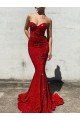Shop Mermaid Sweetheart Sleeveless Long Court Train Velvet Sequin Prom Dress Sydney