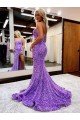 Shop A-Line Sweetheart Sleeveless Long Velvet Sequin Prom Dress with Slit Sydney