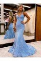 Shop Criss Cross Open Back V-Neck Sleeveless Long Velvet Sequin Prom Dress Sydney
