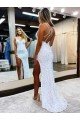 Shop Sleeveless V-Neck Long Floor Length Velvet Sequin Prom Dress with Slit Sydney