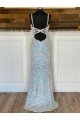 Shop V-Neck Sleeveless Long Sweep Train Velvet Sequin Prom Dress Sydney