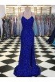 V-Neck Sleeveless Long Velvet Sequin Prom Dress Sydney