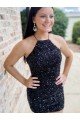 Shop Halter Sleeveless Short Velvet Sequin Homecoming Dress / Prom Dress Sydney