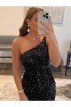 Shop One Shoulder Sleeveless Short Velvet Sequin Homecoming Dress / Prom Dress Sydney