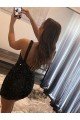 Shop One Shoulder Sleeveless Short Velvet Sequin Homecoming Dress / Prom Dress Sydney
