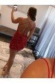 Shop Spaghetti Straps Criss Cross Back Sleeveless Short Velvet Sequin Homecoming Dress / Prom Dress Sydney