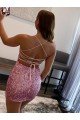 Shop Spaghetti Straps Sleeveless Short Velvet Sequin Homecoming Dress / Prom Dress Sydney