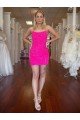 Shop Spaghetti Straps Open Back Sleeveless Short Velvet Sequin Homecoming Dress / Prom Dress Sydney
