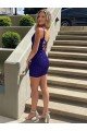 Shop Short V-Neck Sleeveless Velvet Sequin Homecoming Dress / Prom Dress Sydney