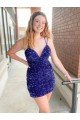 Shop Sleeveless Short Velvet Sequin V-Neck Homecoming Dress / Prom Dress Sydney
