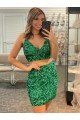 Shop V-Neck Sleeveless Short Velvet Sequin Prom Cocktail Dress Sydney