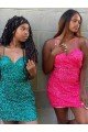 Shop V-Neck Sleeveless Short Velvet Sequin Cocktail Dress Sydney