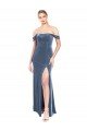 Shop Draped Sleeves Wide Scoop Neck Off the Shoulder Velvet Bridesmaid Dress / Prom Dress Sydney