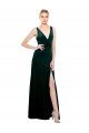 Shop Sleek V-Neck Long Formal Velvet Bridesmaid Dress / Prom Dress with Side Slit Sydney