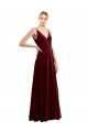 Shop Faux Wrap V-Neck Sleek Long Formal Velvet Bridesmaid Dress / Prom Dress Sydney
