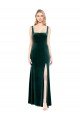 Shop Square Neck Full Length Velvet Bridesmaid Dress / Prom Dress with Side Slit Sydney