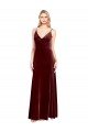 Shop Faux Surplice Neckline Slim A-Line Long Velvet Bridesmaid Dress / Prom Dress Sydney