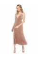 Shop Midi Cocktail Length Short V-Neck Velvet Bridesmaid Dress / Prom Dress with Notched Neckline Sydney