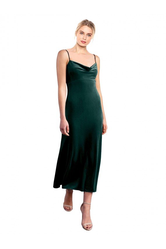 Shop Midi Cocktail Length Cowl Neck Velvet Slip Bridesmaid Dress / Prom Dress Sydney