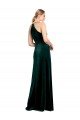 Shop Long Jewel Neck Full Length Velvet Bridesmaid Dress / Prom Dress with Side Slit Sydney