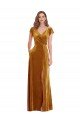 Shop Cap Sleeve Faux Wrap Formal Velvet Maxi Bridesmaid Dress / Prom Dress with Pockets Sydney