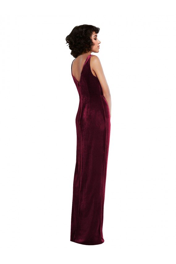 Shop Draped Skirt Faux Wrap Velvet Maxi Bridesmaid Dress / Prom Dress Sydney