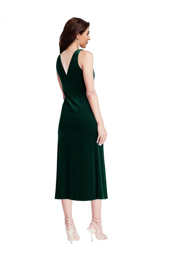 Shop Cowl Neck Velvet Midi Cocktail Length Bridesmaid Dress / Prom Dress Sydney