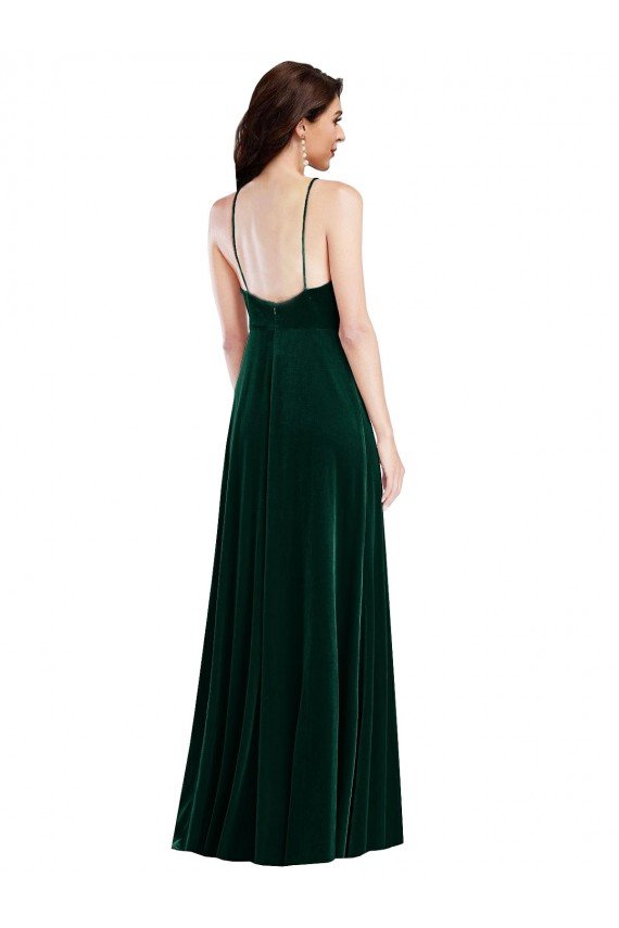Shop Velvet Halter Maxi Bridesmaid Dress / Prom Dress with Front Slit Sydney