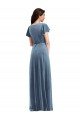 Shop Flutter Sleeve Velvet Wrap Maxi Bridesmaid Dress / Prom Dress with Pockets Sydney