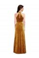 Shop High-Neck Halter Velvet Maxi Bridesmaid Dress / Prom Dress with Front Slit Sydney