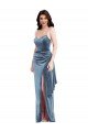Shop Spaghetti Strap Formal Velvet Maxi Bridesmaid Dress / Prom Dress with Draped Skirt Sydney