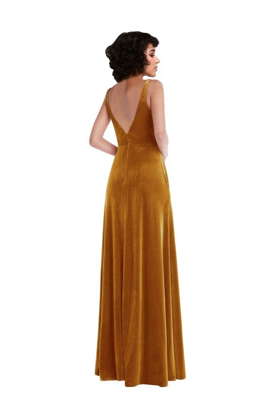 Shop Twist Front Cutout Velvet Maxi Bridesmaid Dress / Prom Dress with Pockets Sydney