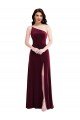 Shop One Shoulder Spaghetti Strap Velvet Maxi Bridesmaid Dress / Prom Dress with Pockets Sydney